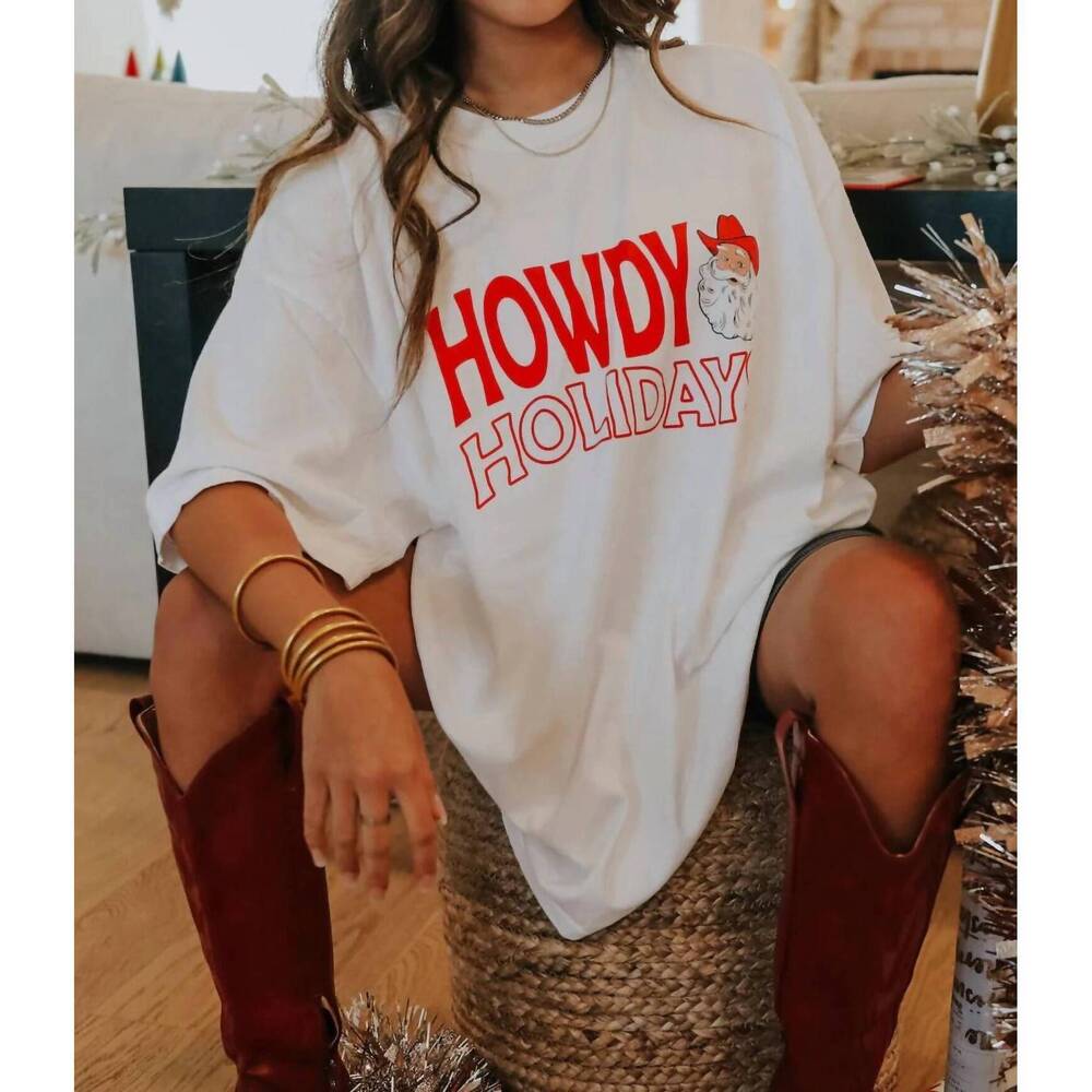 NEW CHARLIE SOUTHERN howdy holidays tee in white
